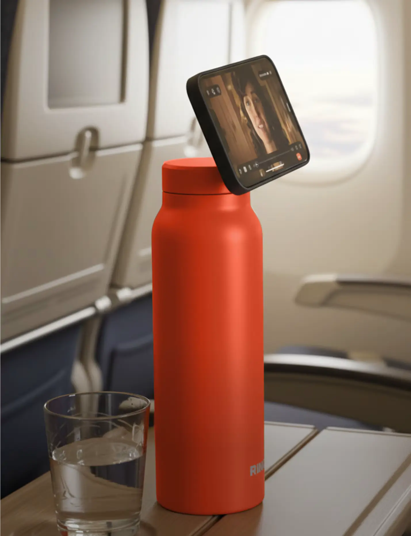 RINGO PRO -Gym Outdoor Activities Water Bottle Magnetic Phone Holder Insulated With Mount Stand For Daily Hydration 710ml