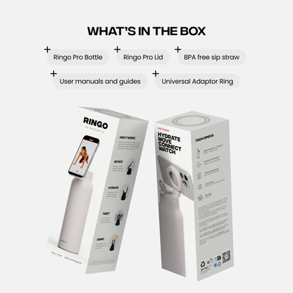 RINGO PRO -Gym Outdoor Activities Water Bottle Magnetic Phone Holder Insulated With Mount Stand For Daily Hydration 710ml