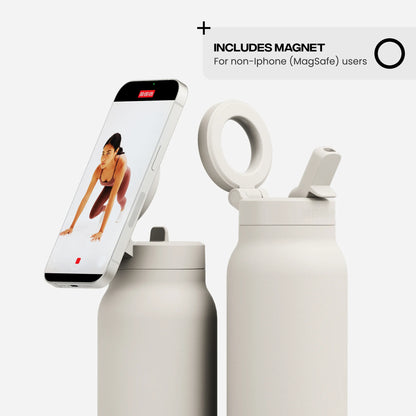 RINGO PRO -Gym Outdoor Activities Water Bottle Magnetic Phone Holder Insulated With Mount Stand For Daily Hydration 710ml