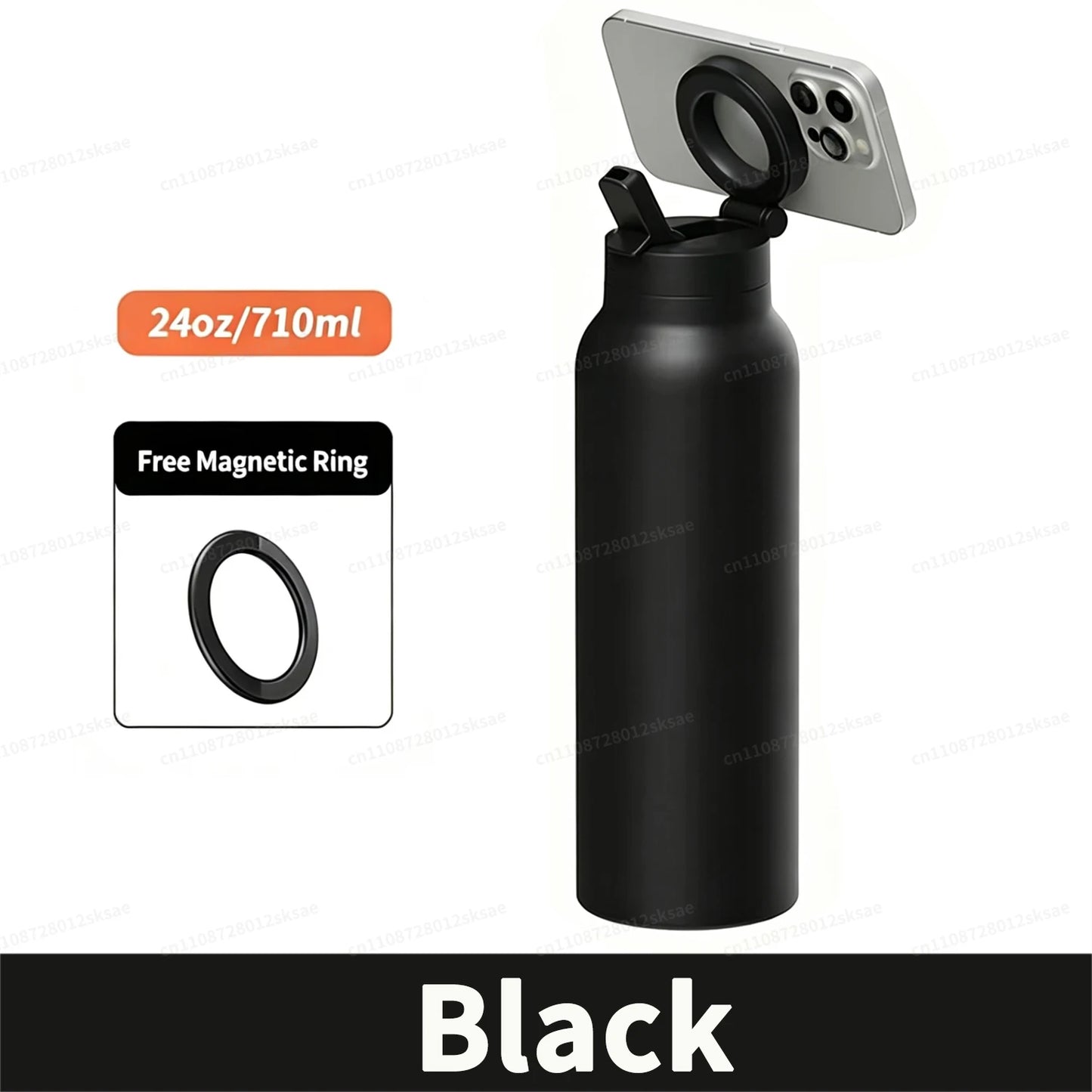 RINGO PRO -Gym Outdoor Activities Water Bottle Magnetic Phone Holder Insulated With Mount Stand For Daily Hydration 710ml