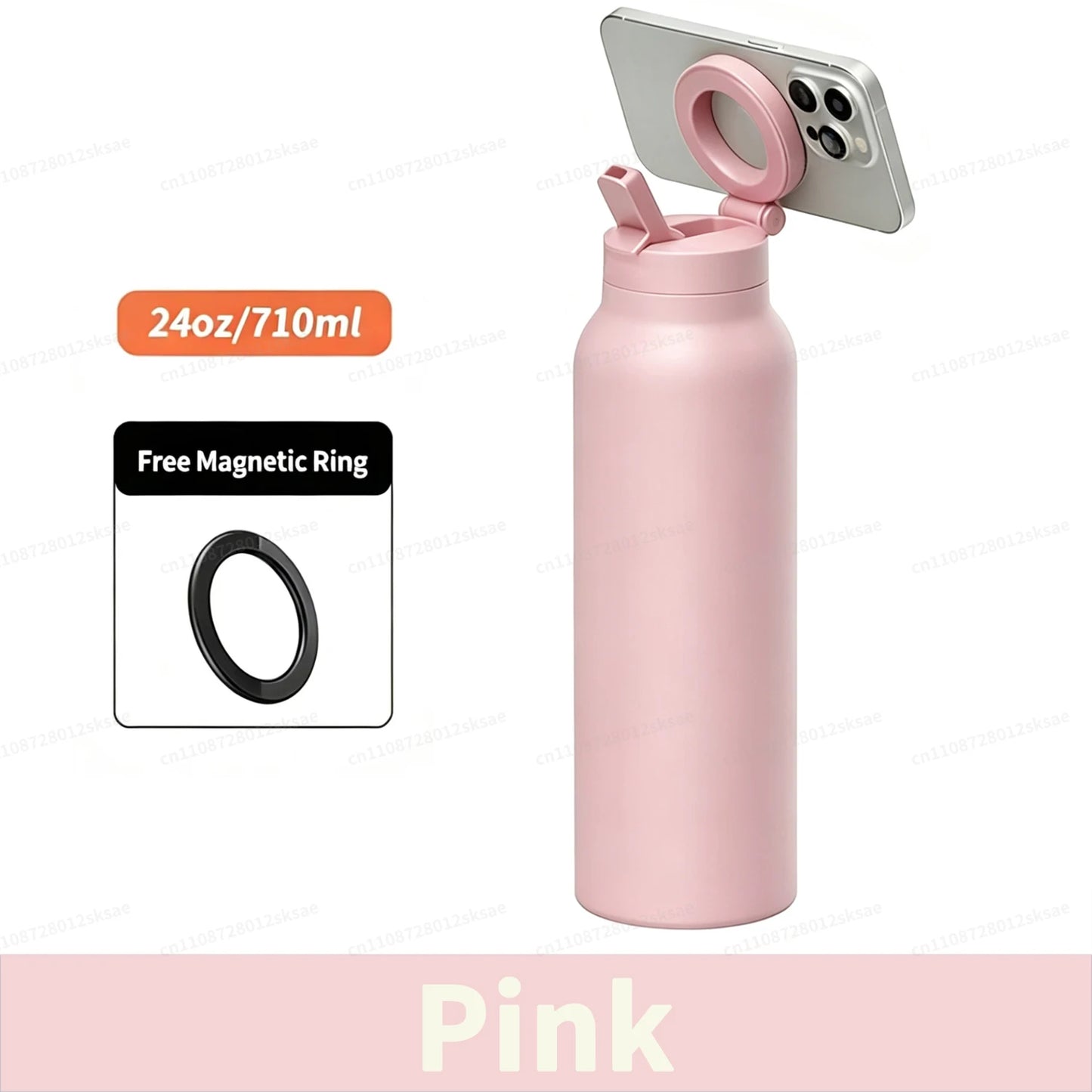 RINGO PRO -Gym Outdoor Activities Water Bottle Magnetic Phone Holder Insulated With Mount Stand For Daily Hydration 710ml