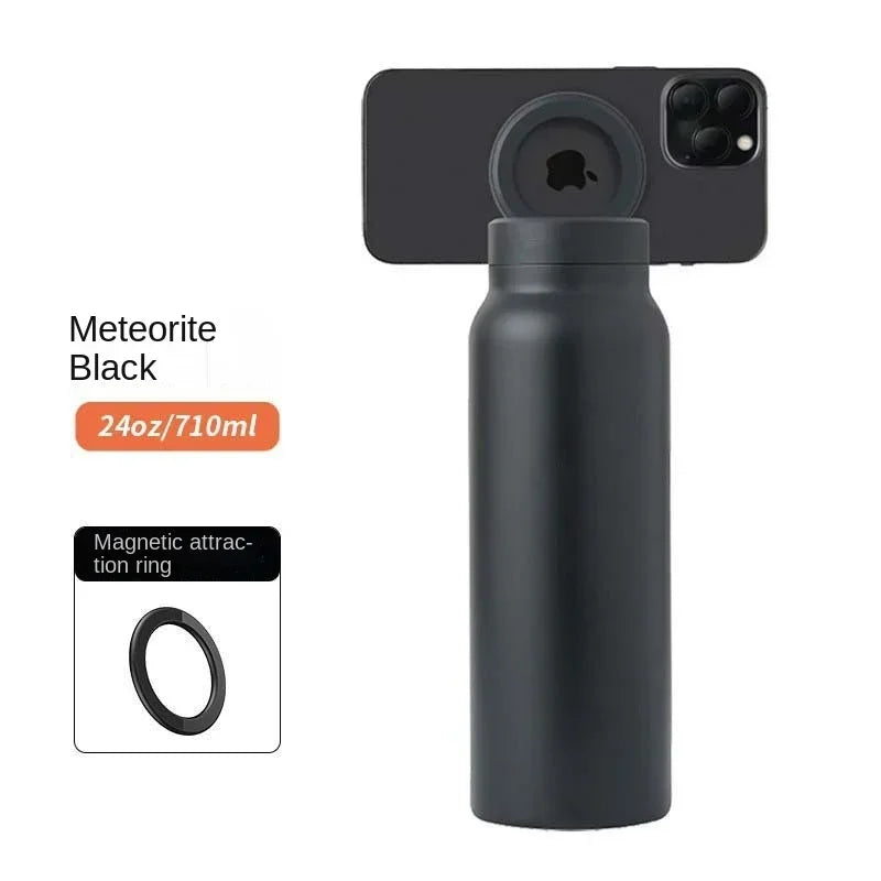 RINGO PRO -Gym Outdoor Activities Water Bottle Magnetic Phone Holder Insulated With Mount Stand For Daily Hydration 710ml