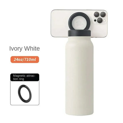 RINGO PRO -Gym Outdoor Activities Water Bottle Magnetic Phone Holder Insulated With Mount Stand For Daily Hydration 710ml